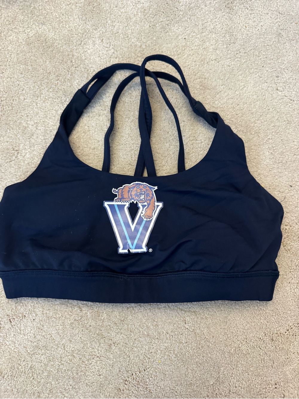 lululemon athletica Navy Strappy Sports Bra with Team 'V' Logo